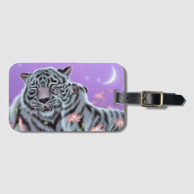 White Tigers Luggage Tag (Front Horizontal)