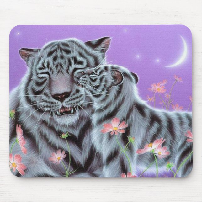White Tigers Mouse Pad (Front)