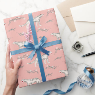 White Tigers Pattern Wrapping Paper
