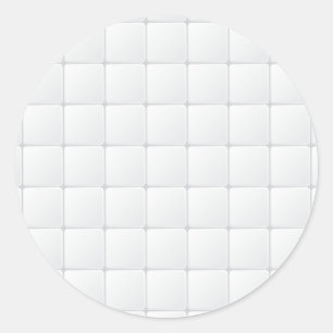 White tile classic round sticker