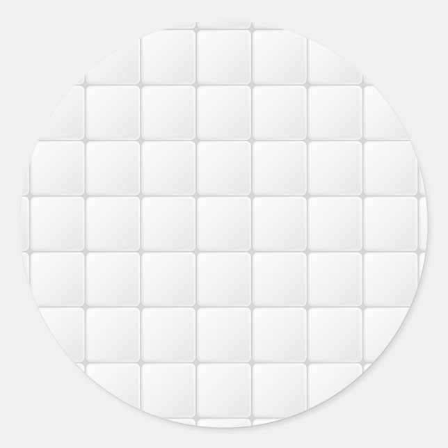 White tile classic round sticker (Front)