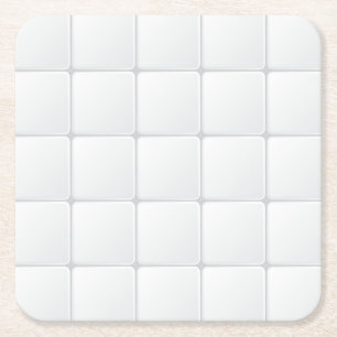 White tile square paper coaster