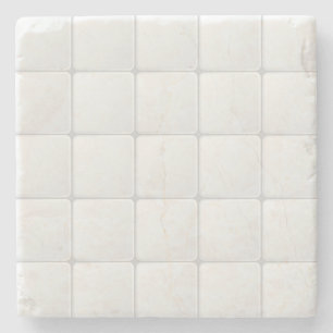 White tile stone coaster