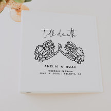 White Till Death Skeleton Hands Wedding Planner