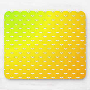 White Tiny Bats Yellow Mouse Pad