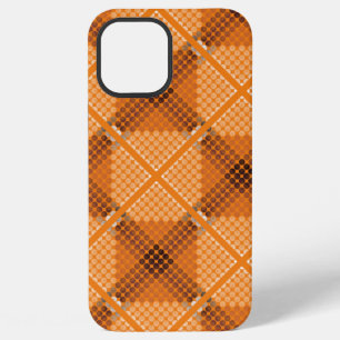 White to brown circles on orange, forming squares iPhone 12 pro max case