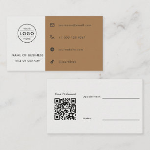 White Toffee QR Code Appointment Architect Custom Business Card