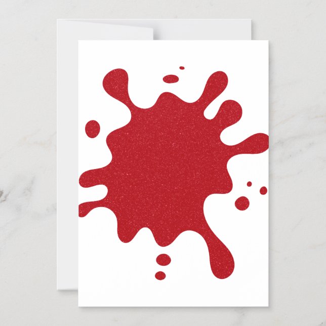 White & Tomato Red Glitter Splash Magnet (Custom) (Front)