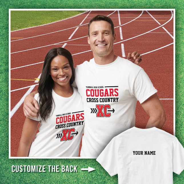 White Tomball High School Cougars Cross Country T-Shirt (Creator Uploaded)