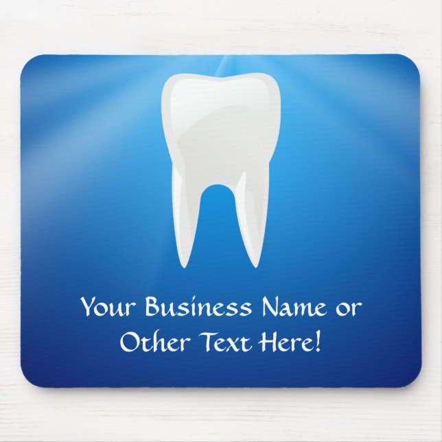 White Tooth on Blue Background Mouse Pad (Front)