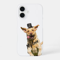 White Top Hat Labrador Retriever Dog iPhone 16 Cas
