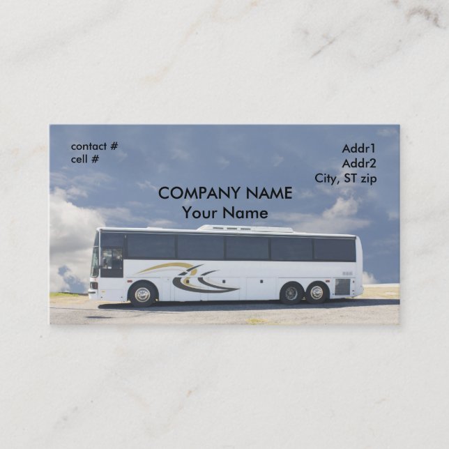 white tour bus business card (Front)