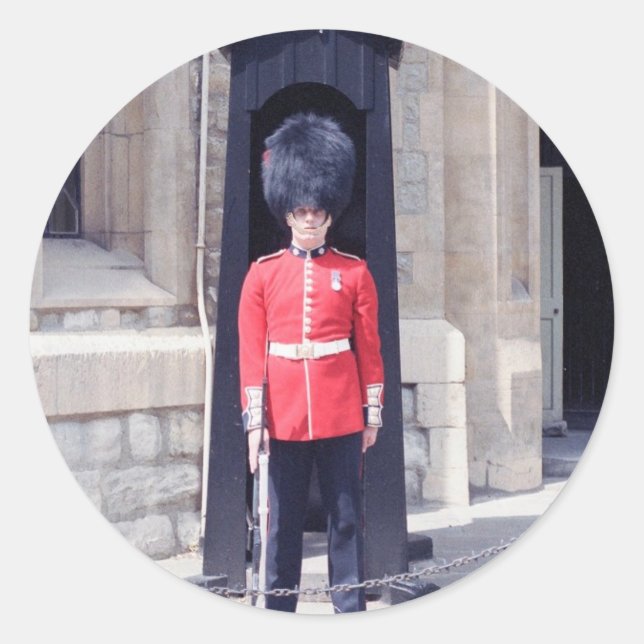 White Towers Guard Classic Round Sticker (Front)