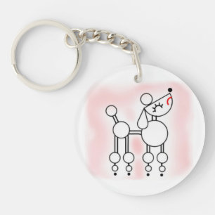 White Toy Poodle Acrylic Keychain