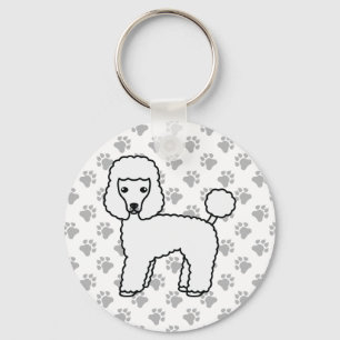 White Toy Poodle Cute Cartoon Dog Key Ring