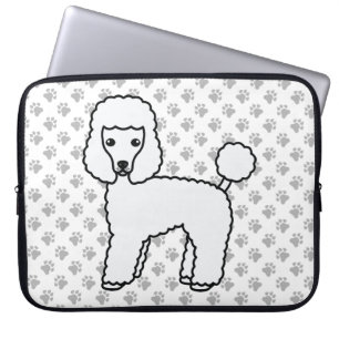 White Toy Poodle Cute Cartoon Dog Laptop Sleeve