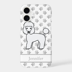 White Toy Poodle Cute Cartoon Dog & Name