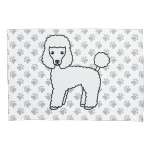 White Toy Poodle Cute Cartoon Dog Pillowcase