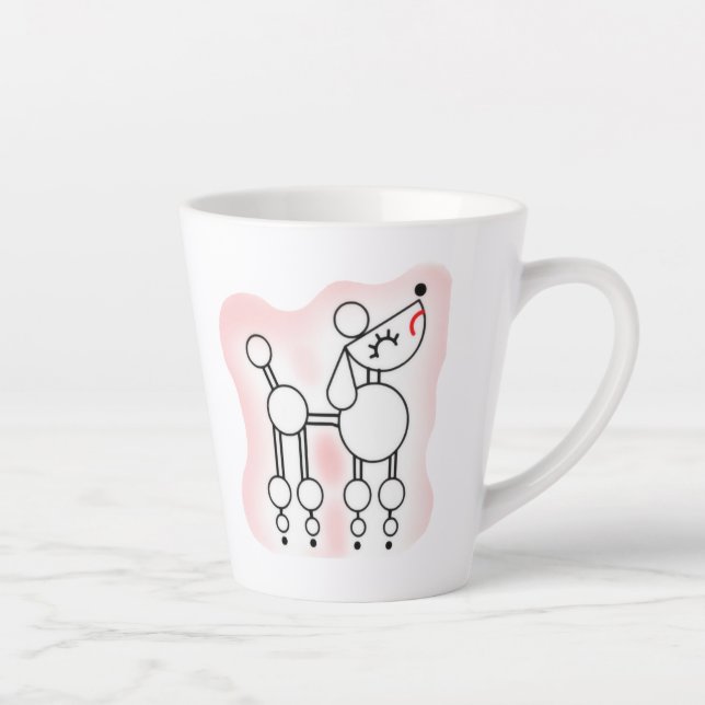 White Toy Poodle Latte Mug (Right)