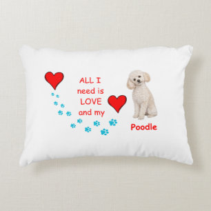 White Toy Poodle Photorealistic Poodle Pillow
