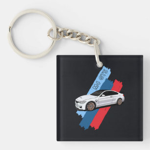 White Track Beast Performance Racing Stripes Key Ring