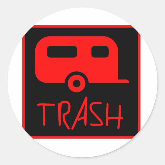 White Trailer Park Trash Poor Dumb Redneck Classic Round Sticker (Front)