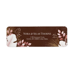 White Translucent Monstera Moody Botanical Border Return Address Label