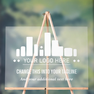 White Translucent Your Logo & Taglines Business Acrylic Sign