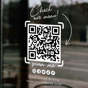 White Transparent Business QR Code Social Media