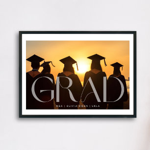 White Transparent Modern Photo Grad School Poster