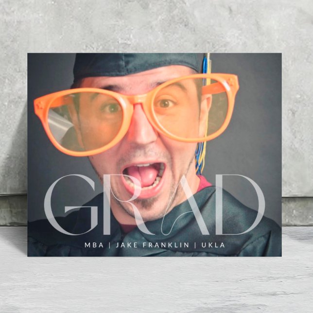 White Transparent Modern Photo Text Grad Card (Creator Uploaded)