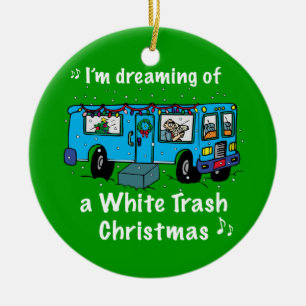 White Trash Christmas Ceramic Tree Decoration