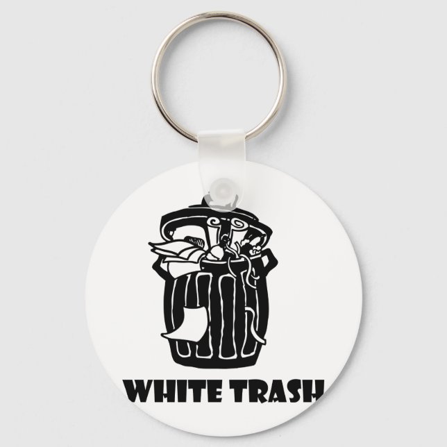 White Trash Garbage Can Key Ring (Front)