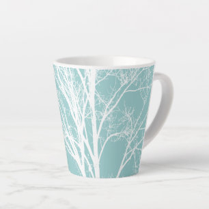 White Tree Branches Latte Mug