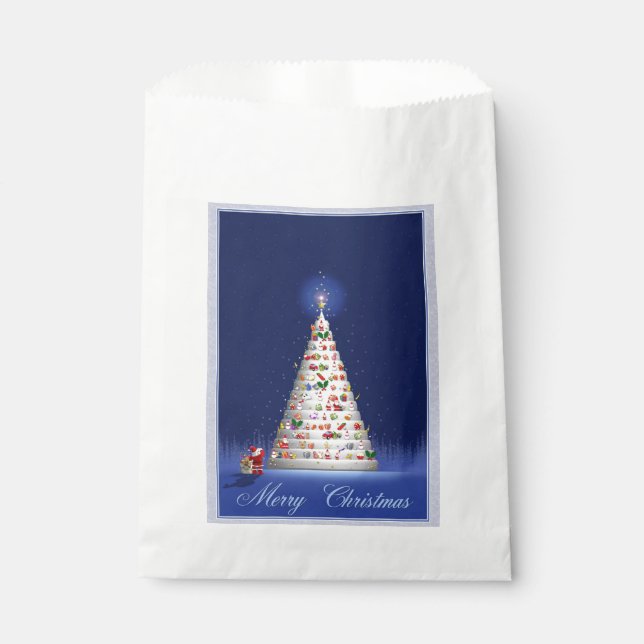 White Tree Christmas Favour Bag (Front)