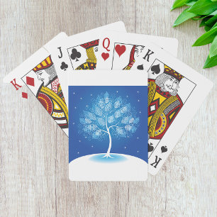 White Tree In The Snow Playing Cards