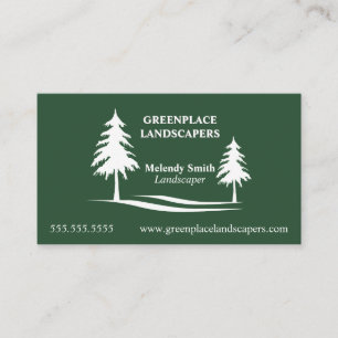 White Trees Landscaping Service Arborist Business Card