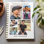 White Trendy 6 Photo Collage Yearly Planner<br><div class="desc">Discover the perfect blend of functionality and style with our '2026 Yearly Planner' - an ideal Christmas gift. Personalise it with six of your favourite photos, and celebrate the cherished moments all year round! Add your name in the template text for that unique touch. A planner that goes beyond date...</div>