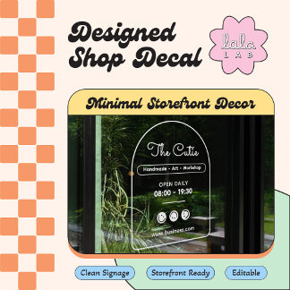 White Trendy Decal For Handmade Storefront
