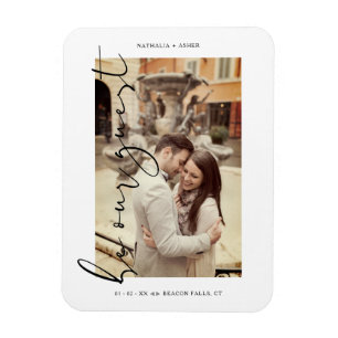 White Trendy Photo Be Our Guest Minimalist Wedding Magnet