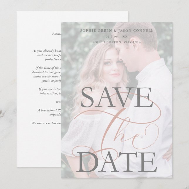 White Trendy Transparency Effect Photo Wedding (Front/Back)