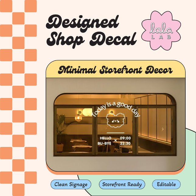 White Trendy Welcome  Window Cling for Coffee Shop (Creator Uploaded)