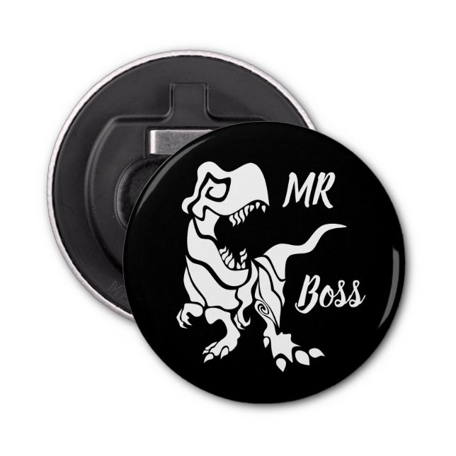 White Trex the Boss Dino Bottle Opener (Front)