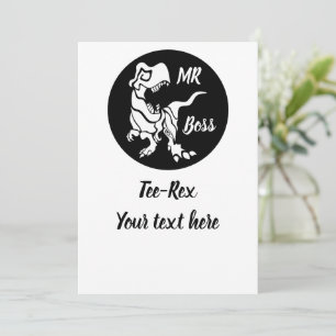 White Trex the Boss Dino Invitation