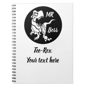 White Trex the Boss Dino Notebook