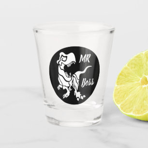 White Trex the Boss Dino Shot Glass