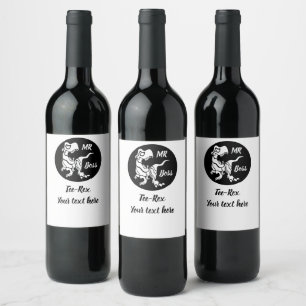 White Trex the Boss Dino Wine Label