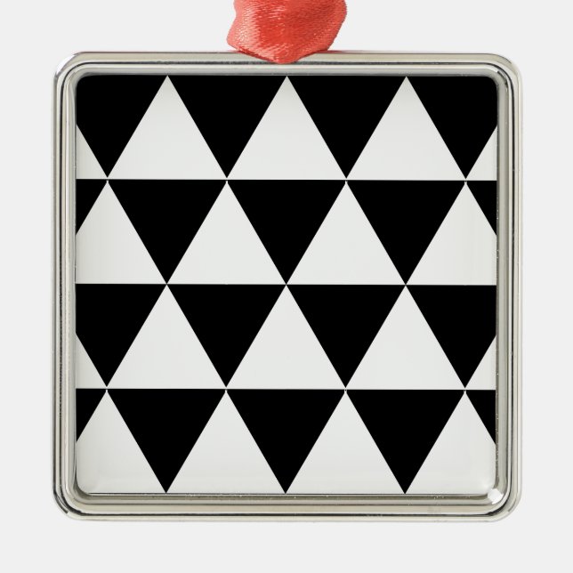 White Triangles Metal Tree Decoration (Front)