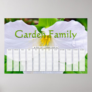 White Trillium  Custom Special Days Calendar Poster