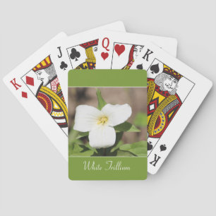 White Trillium Wildflower Playing Cards